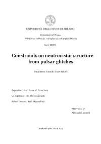 Constraints on Neutron Star Structure from Pulsar Glitches