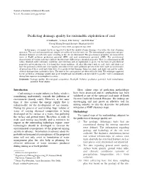 Predicting Drainage Quality for Sustainable Exploitation of Coal