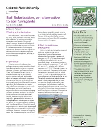 Soil Solarization, an Alternative to Soil Fumigants Fact Sheet No