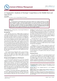A Comparative Analysis of Strategic Competition in the Middle East And