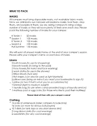 A Printable Version of the Packing List