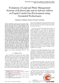 Evaluation of Land and Water Management Systems of Kolleru Lake and Its Adverse Affects on Fragile Coastal Geo-Environment Using Geospatial Technologies