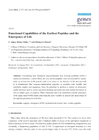 Functional Capabilities of the Earliest Peptides and the Emergence of Life