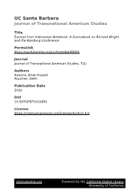 Indonesian Notebook: a Sourcebook on Richard Wright and the Bandung Conference