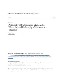 Philosophy of Mathematics, Mathematics Education, and Philosophy of Mathematics Education Yuxin Zheng Nanjing University