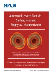 Surface, Nano and Biophysical Characterisation