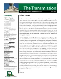 The Transmission the Dartmouth Class of 1968 Newsletter Fall 2015