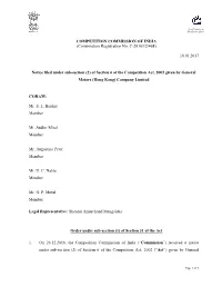 18.01.2017 Notice Filed Under Sub-Section (2) of Se