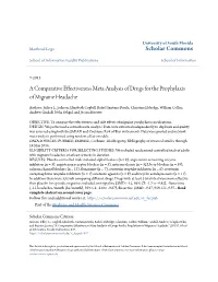 A Comparative Effectiveness Meta-Analysis of Drugs for the Prophylaxis of Migraine Headache