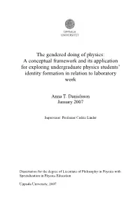 A Conceptual Framework and Its Application for Exploring Undergraduate Physics Students’ Identity Formation in Relation to Laboratory Work