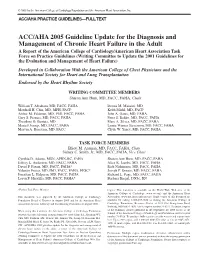 ACC/AHA 2005 Guideline Update for the Diagnosis and Management Of