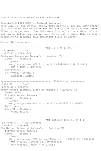 And Add To), Provided That Credit Is Given to Michael Erlewine for Any Use of the Data Enclosed Here