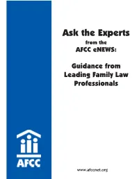 Ask the Experts from the AFCC Enews