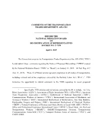 Comments C-7198 TTD 4/1/2019