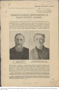 German-Russian Settlements in Ellis County, Kansas