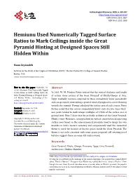 Hemiunu Used Numerically Tagged Surface Ratios to Mark Ceilings Inside the Great Pyramid Hinting at Designed Spaces Still Hidden Within