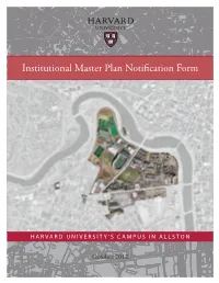 Institutional Master Plan Notification Form