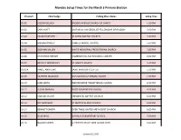 Monday Setup Times for the March 3 Primary Election