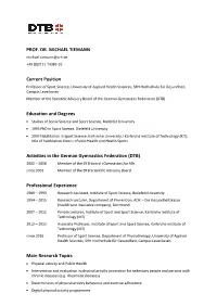PROF. DR. MICHAEL TIEMANN Michael.Tiemann@Srh.De +49 (0)2171 74382-01