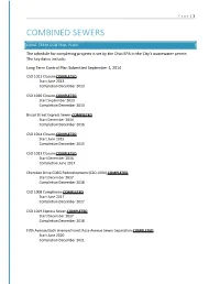 Schedule for Completing Projects Is Set by the Ohio EPA in the City’S Wastewater Permit