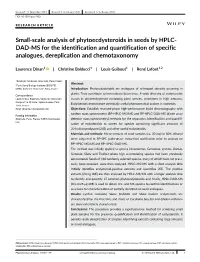 Small-Scale Analysis of Phytoecdysteroids in Seeds by HPLC- DAD-MS for the Identification and Quantification of Specific Analogues, Dereplication and Chemotaxonomy