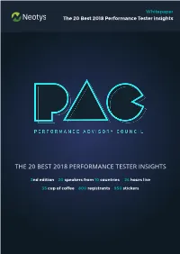 The 20 Best 2018 Performance Tester Insights