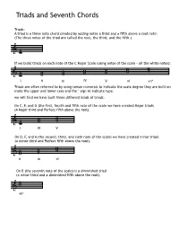 Triads and Seventh Chords