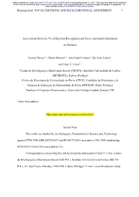 Associations Between Vocal Emotion Recognition and Socio-Emotional Adjustment