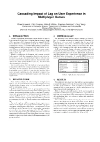 Cascading Impact of Lag on User Experience in Multiplayer Games