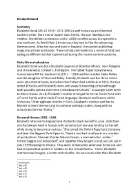 Elizabeth David Summary Elizabeth David