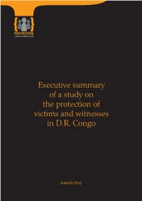 Executive Summary of a Study on the Protection of Victims and Witnesses in D.R