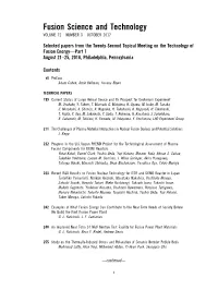 Fusion Science and Technology VOLUME 72 · NUMBER 3 · OCTOBER 2017