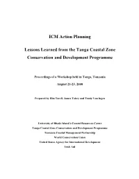 ICM Action Planning Lessons Learned from the Tanga Coastal Zone