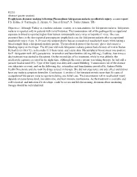 Prophylaxis Decision-Making Following Plasmodium Falciparum Malaria Needlestick Injury: a Case Report F.S