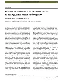 Relation of Minimum Viable Population Size to Biology, Time Frame, and Objective