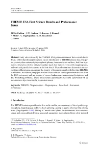 THEMIS ESA First Science Results and Performance Issues