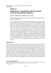 Topic 3.1 Interactions of Xenobiotics with the Steroid Hormone Biosynthesis Pathway*