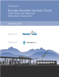 Burnaby Mountain Gondola Transit Technology and Alignment Alternatives Assessment