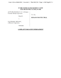 Case 1:16-Cv-00454-RGA Document 1 Filed 06/17/16 Page 1 of 39 Pageid #: 1