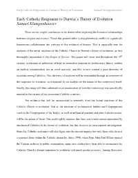Early Catholic Responses to Darwin's Theory of Evolution