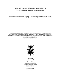 Executive Office on Aging Annual Report for SFY 2020