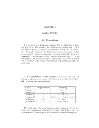 Logic, Proofs