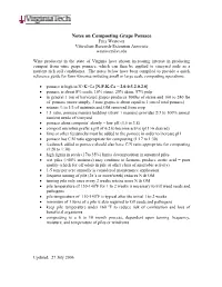 Notes on Composting Grape Pomace Fritz Westover Viticulture Research-Extension Associate Westover@Vt.Edu