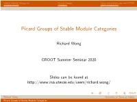 Picard Groups of Stable Module Categories