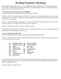 Reading Transistor Markings