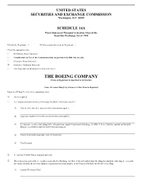 THE BOEING COMPANY (Name of Registrant As Specified in Its Charter)
