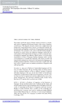 The Languages of the Andes - Willem F