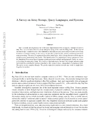 A Survey on Array Storage, Query Languages, and Systems