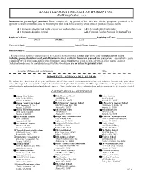 AAAIS TRANSCRIPT RELEASE AUTHORIZATION (For Rising Grades 1 – 4)