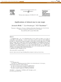 Applications of Almost One-To-One Maps